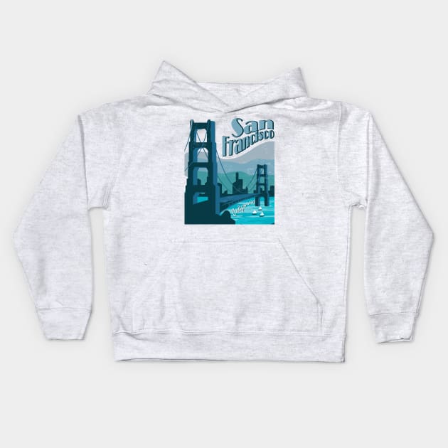 San Francisco in Blue Kids Hoodie by SM Shirts